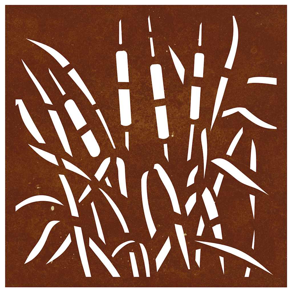 vidaXL Garten-Wanddeko 55x55 cm Cortenstahl Gras-Design