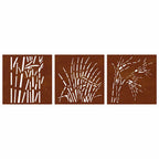 vidaXL 3-tlg. Garten-Wanddeko 55x55 cm Cortenstahl Gras-Design