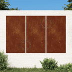 vidaXL 3-tlg. Garten-Wanddeko 105x55 cm Cortenstahl Sonnen-Design