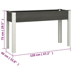 vidaXL Garten-Hochbeet Grau 120x40x75 cm WPC