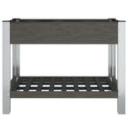 vidaXL Garten-Hochbeet mit Ablage Grau 100x50x75 cm WPC