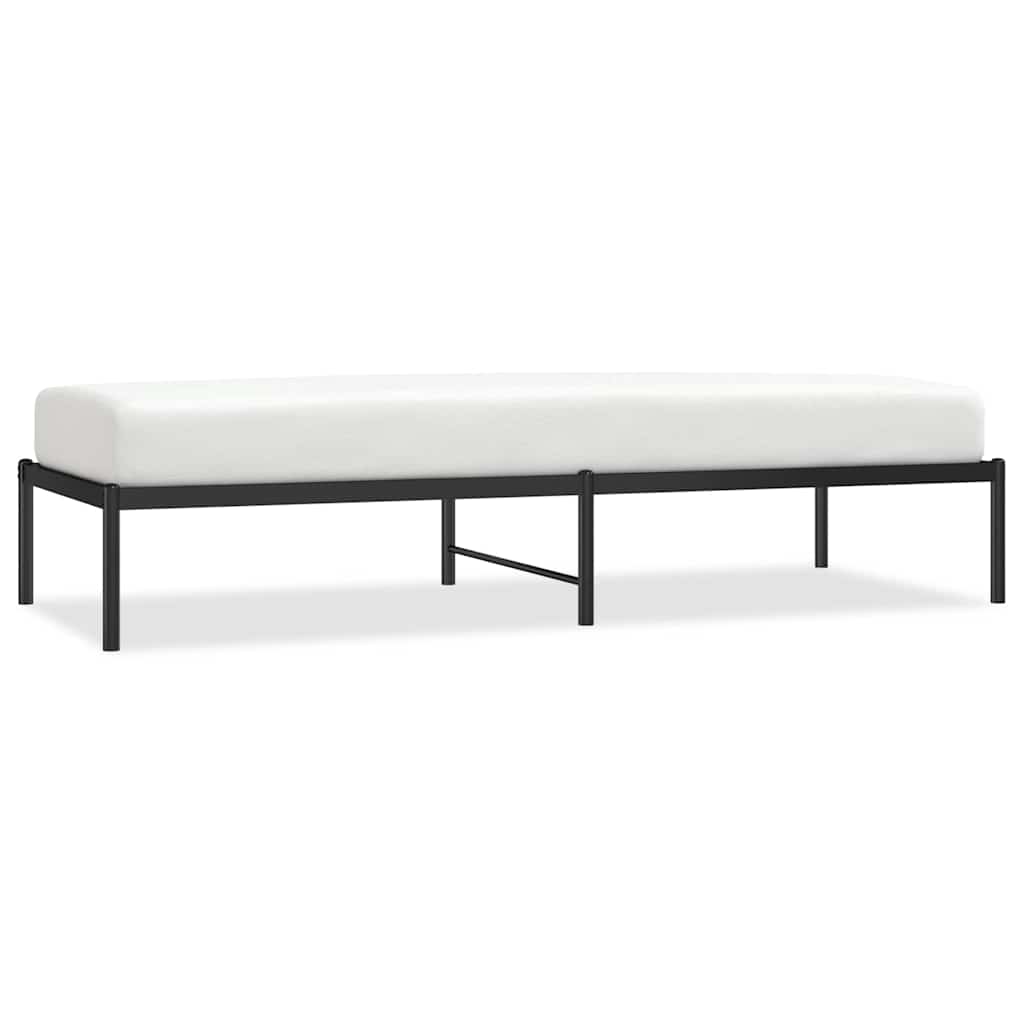 vidaXL Bettgestell Metall Schwarz 75x190 cm