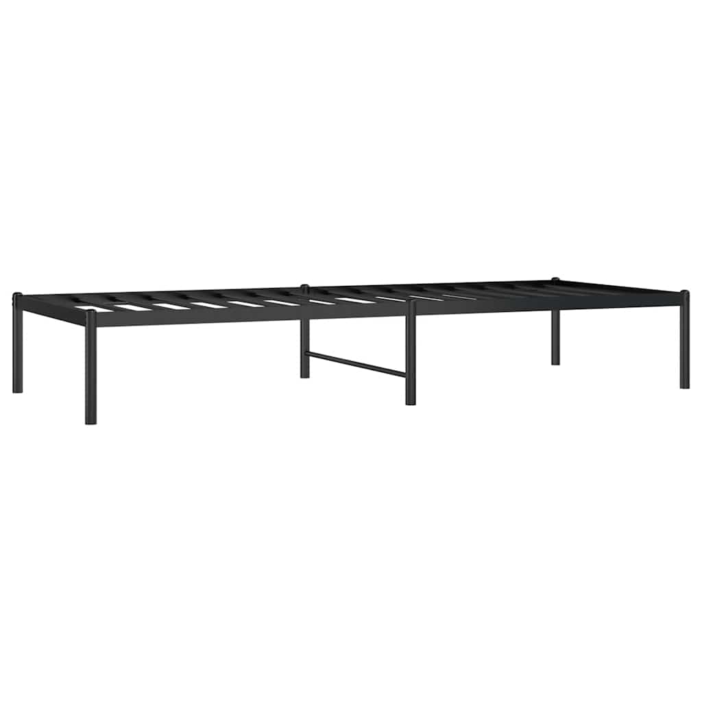 vidaXL Bettgestell Metall Schwarz 75x190 cm