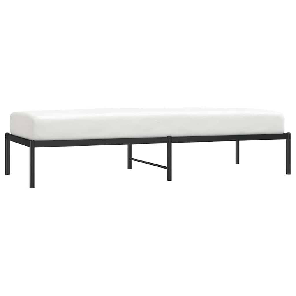 vidaXL Bettgestell Metall Schwarz 75x190 cm