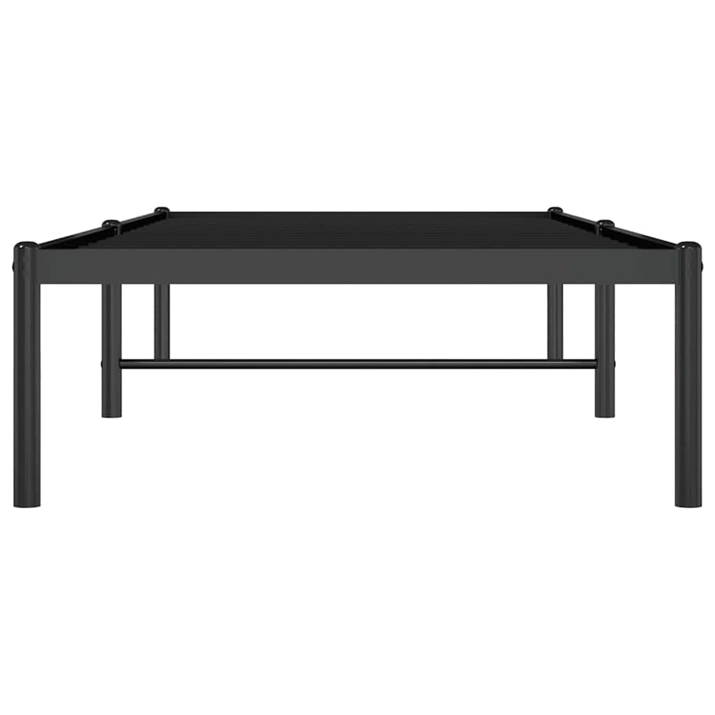 vidaXL Bettgestell Metall Schwarz 75x190 cm