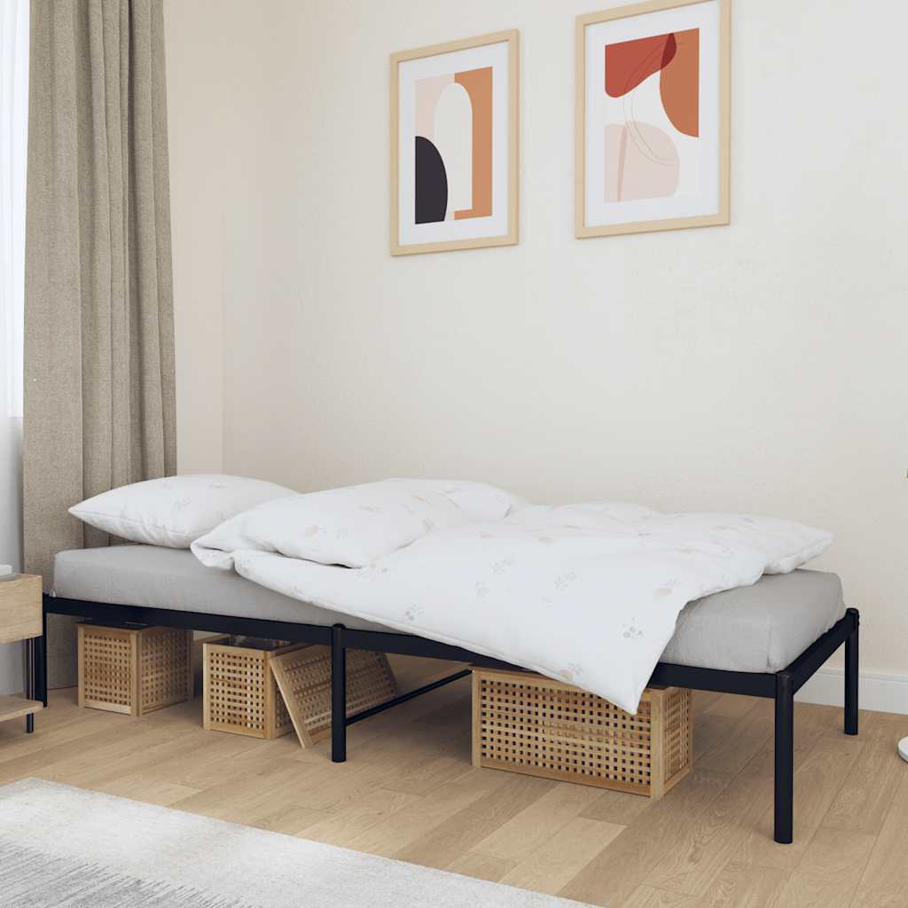 vidaXL Bettgestell Metall Schwarz 75x190 cm