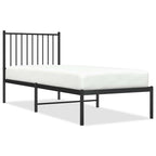 vidaXL Bettgestell mit Kopfteil Metall Schwarz 75x190 cm