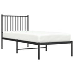vidaXL Bettgestell mit Kopfteil Metall Schwarz 75x190 cm