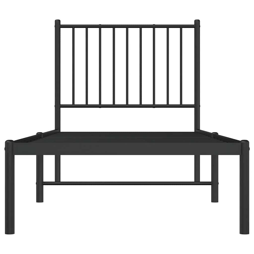 vidaXL Bettgestell mit Kopfteil Metall Schwarz 75x190 cm