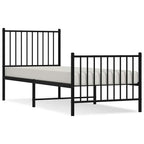 vidaXL Bettgestell mit Kopf- und Fußteil Metall Schwarz 75x190 cm