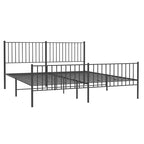 vidaXL Metallbett ohne Matratze mit Fußteil Schwarz 180x200 cm