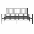 vidaXL Metallbett ohne Matratze mit Fußteil Schwarz 180x200 cm