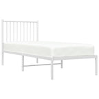 vidaXL Metallbett ohne Matratze mit Kopfteil Weiß 75x190 cm