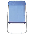 vidaXL Strandstühle 2 Stk. Blau Textilene & Pulverbeschichteter Stahl