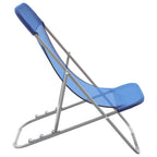 vidaXL Strandstühle 2 Stk. Blau Textilene & Pulverbeschichteter Stahl