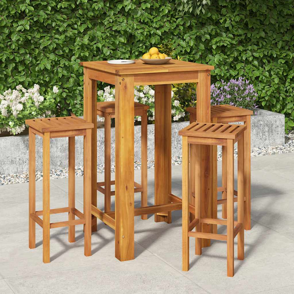 vidaXL 5-tlg. Gartenbar-Set Massivholz Akazie