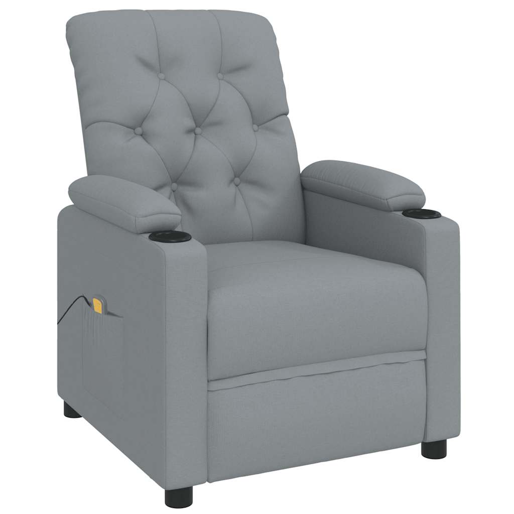 vidaXL Massage-Relaxsessel, hellgrauer Stoff