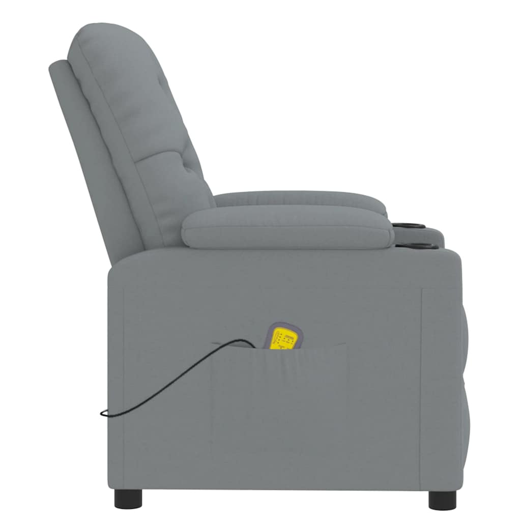 vidaXL Massage-Relaxsessel, hellgrauer Stoff