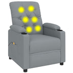 vidaXL Massage-Relaxsessel, hellgrauer Stoff