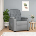 vidaXL Massage-Relaxsessel, hellgrauer Stoff
