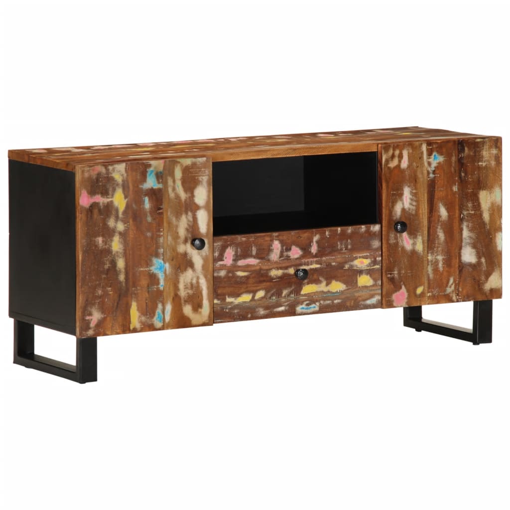 vidaXL TV-Schrank 105x33,5x46 cm Altholz Massiv & Holzwerkstoff