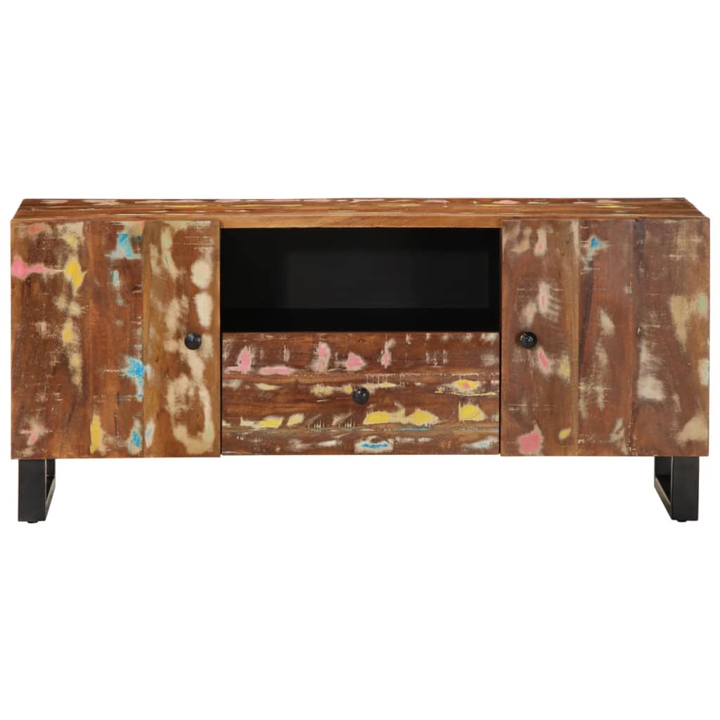 vidaXL TV-Schrank 105x33,5x46 cm Altholz Massiv & Holzwerkstoff