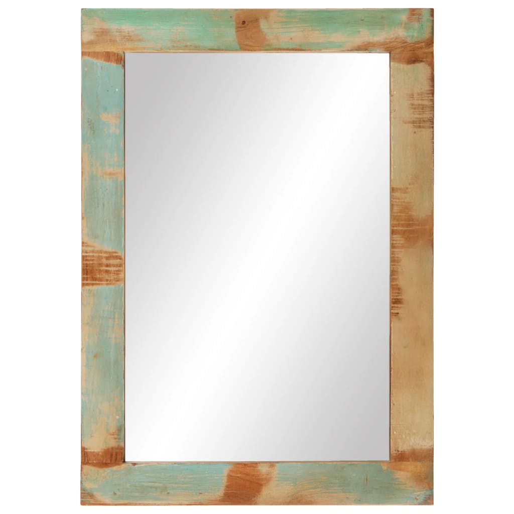 vidaXL Spiegel 70x50 cm Altholz Massiv und Glas