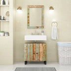 vidaXL Spiegel 70x50 cm Altholz Massiv und Glas