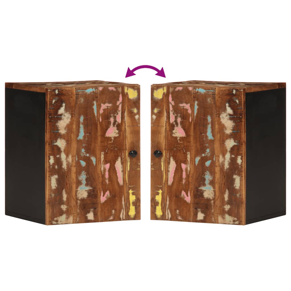 vidaXL Bad-Wandschrank 38x33x48 cm Altholz Massiv