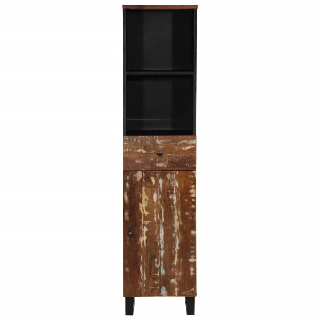 vidaXL Badschrank 38x33x160 cm Altholz Massivholz
