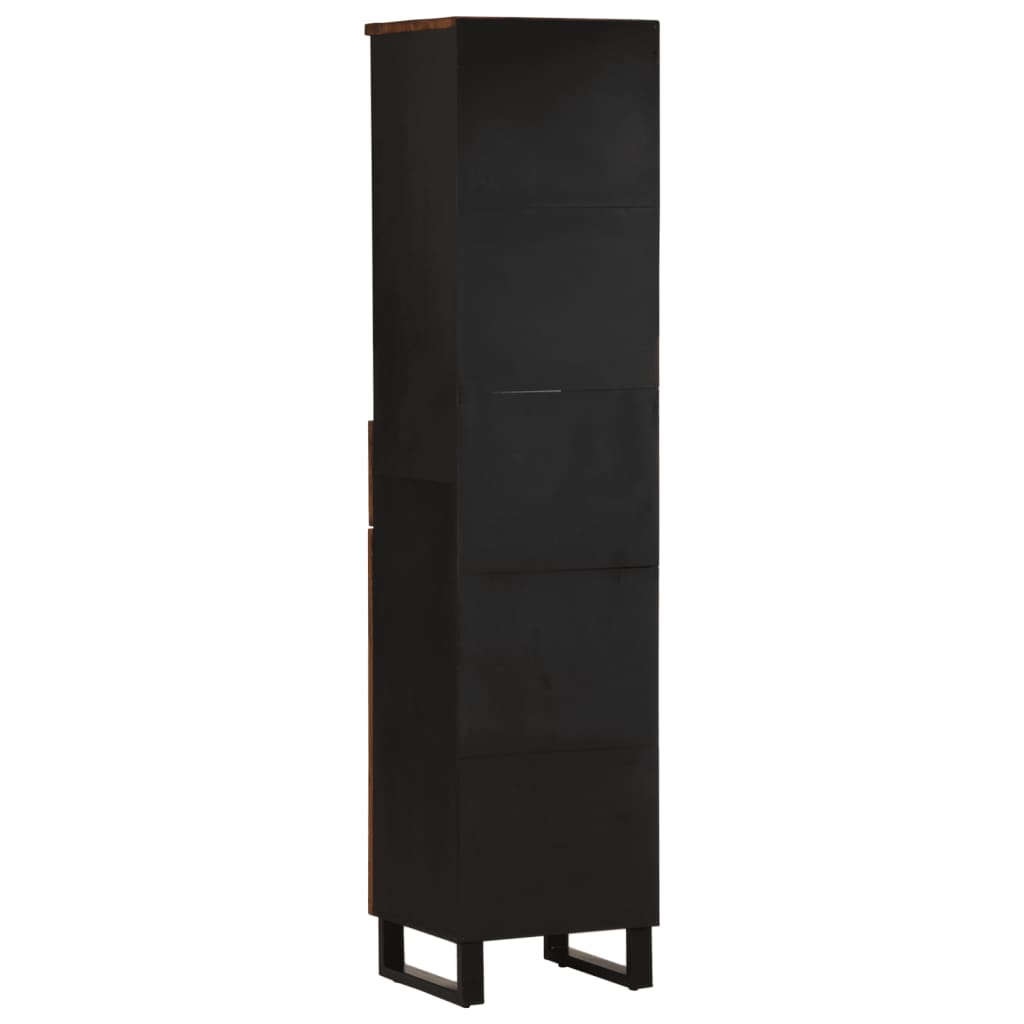 vidaXL Badschrank 38x33x160 cm Altholz Massivholz