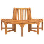 vidaXL Baumbank Halbrund Ø160 cm Massivholz Eukalyptus