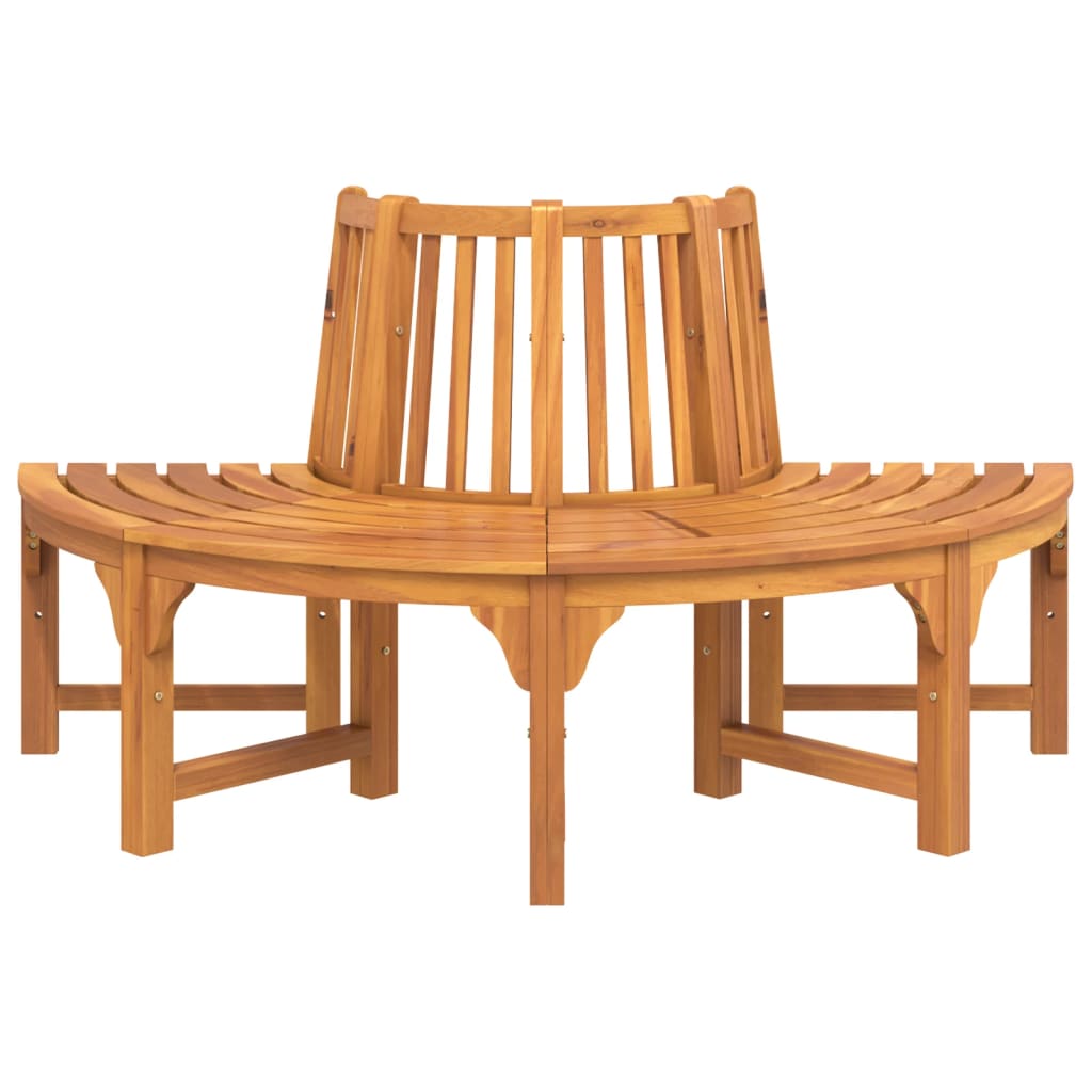 vidaXL Baumbank Halbrund Ø160 cm Massivholz Eukalyptus