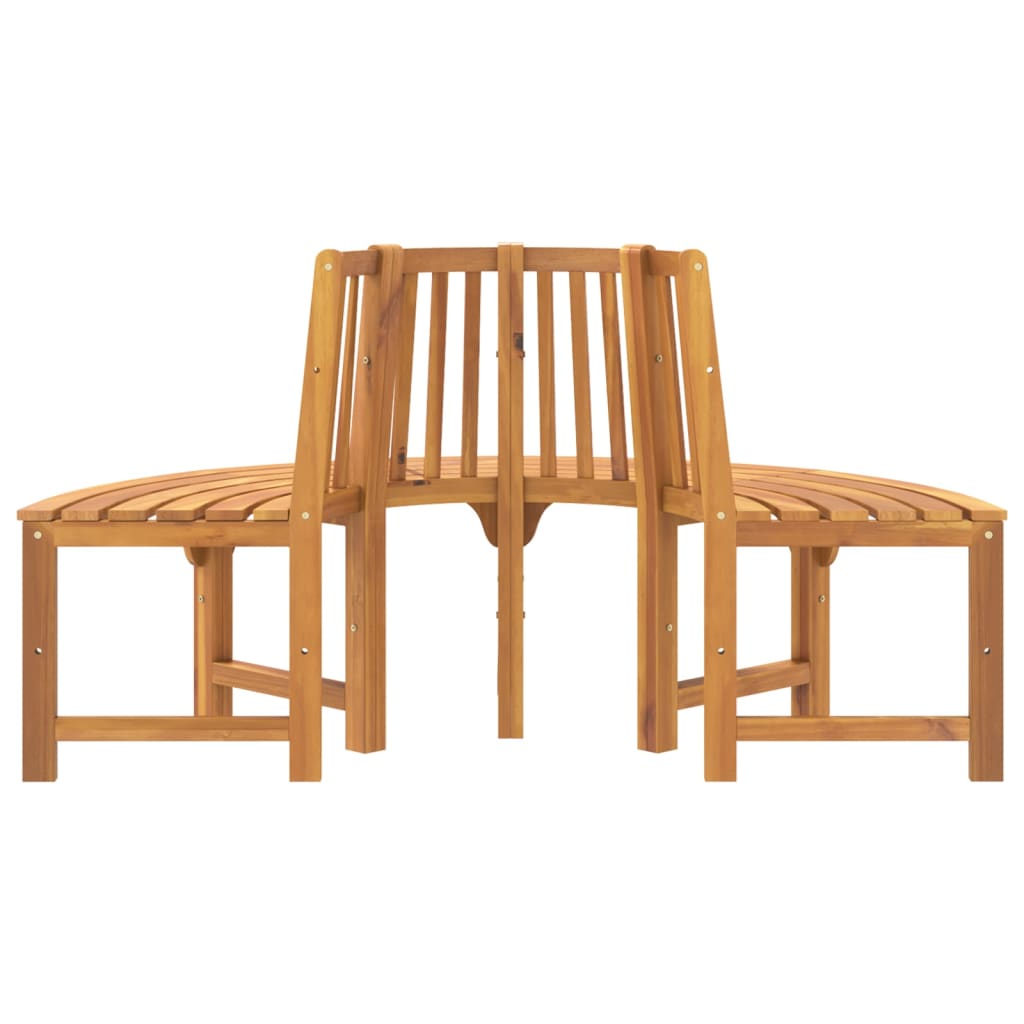 vidaXL Baumbank Halbrund Ø160 cm Massivholz Eukalyptus