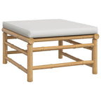 vidaXL 3-tlg. Garten-Lounge-Set mit Hellgrauen Kissen Bambus