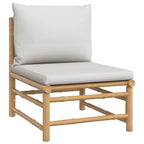 vidaXL 2-tlg. Garten-Lounge-Set Hellgraue Kissen Bambus