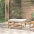 vidaXL Gartenhocker mit Hellgrauem Kissen Bambus