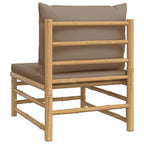 vidaXL Garten-Mittelsofa mit Taupe Kissen Bambus