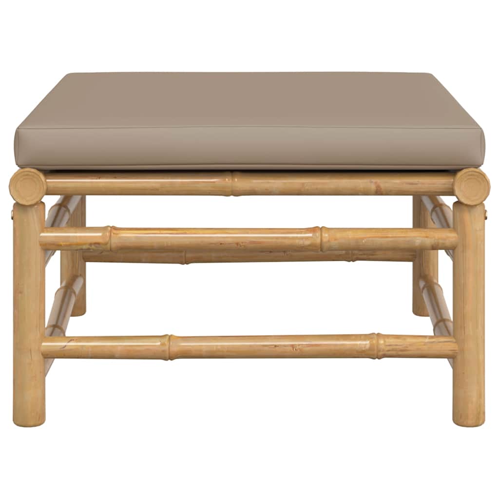 vidaXL Gartenhocker mit Taupe Kissen Bambus