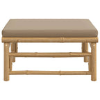 vidaXL Gartenhocker mit Taupe Kissen Bambus