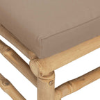 vidaXL Gartenhocker mit Taupe Kissen Bambus