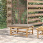 vidaXL Gartenhocker mit Taupe Kissen Bambus