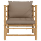 vidaXL Gartensessel mit Taupe Kissen Bambus