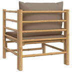 vidaXL Gartensessel mit Taupe Kissen Bambus
