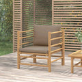 vidaXL Gartensessel mit Taupe Kissen Bambus