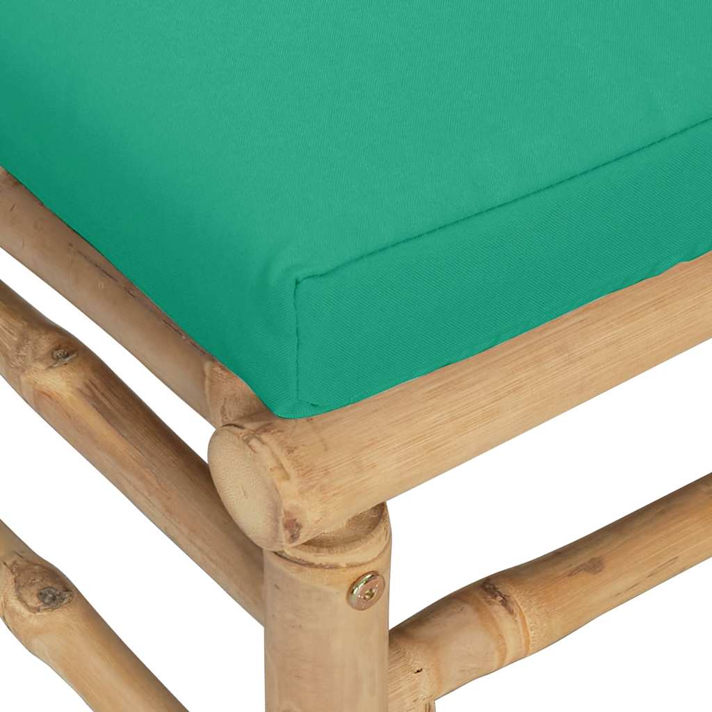 vidaXL Garten-Ecksofa mit Grünen Kissen Bambus