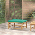 vidaXL Gartenhocker mit Grünem Kissen Bambus