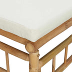 vidaXL Garten-Ecksofa mit Cremeweißen Kissen Bambus