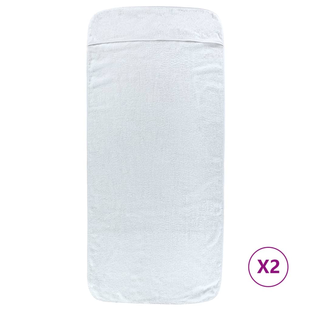 vidaXL Strandtücher 2 Stk. Weiß 60x135 cm Stoff 400 GSM