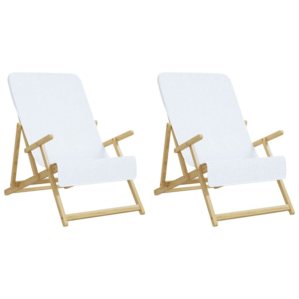 vidaXL Strandtücher 2 Stk. Weiß 60x135 cm Stoff 400 GSM